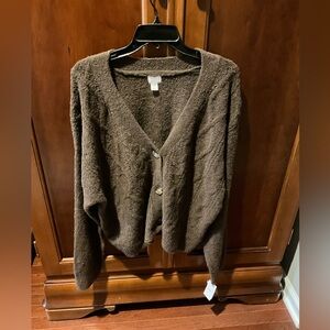 Auden Brown Cozy Button-Front Cardigan Sweater